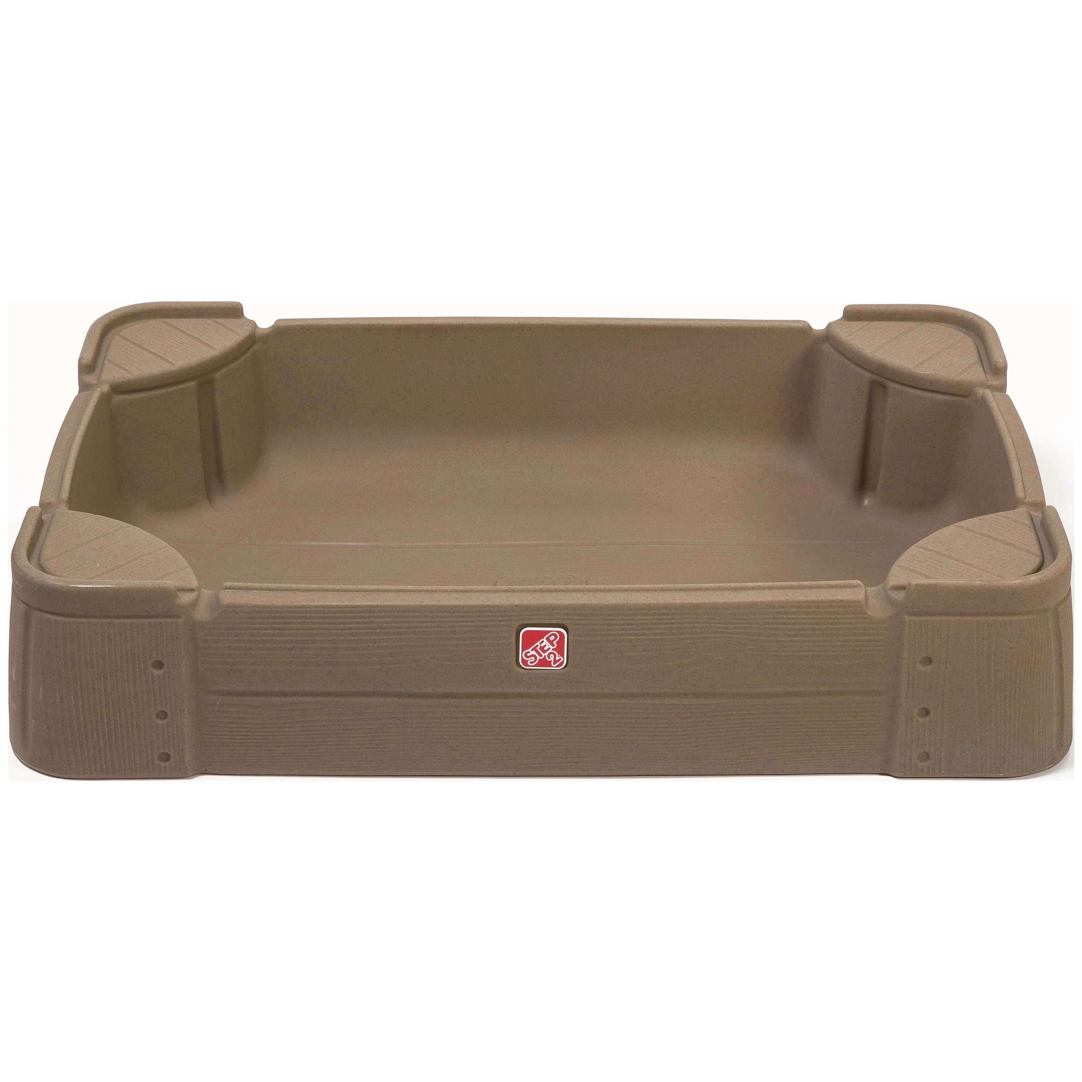 Step2 Play and Store Sandbox Brown Plastic Kids Outdoor Toy with Cover
