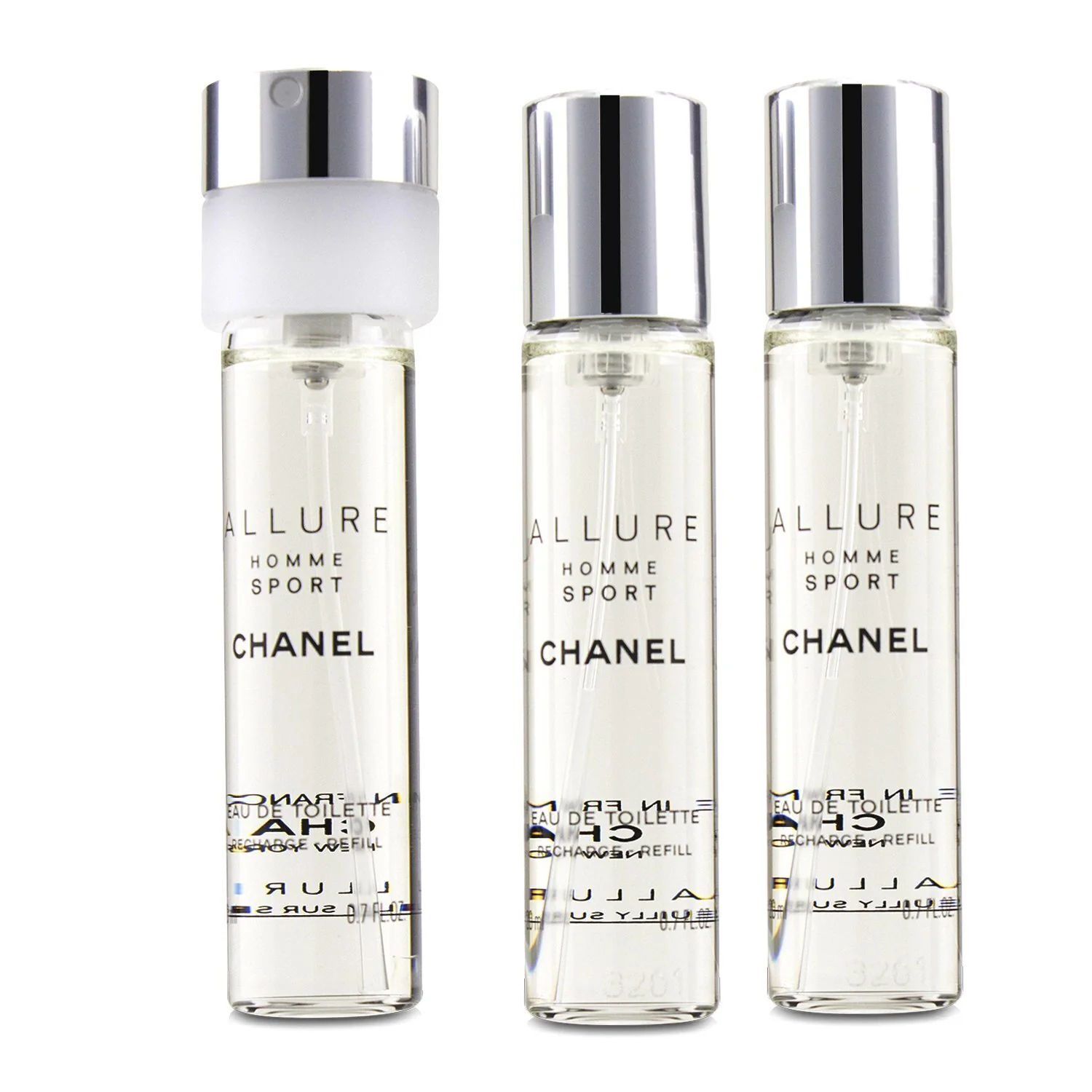 Chanel Allure Homme Sport Eau De Toilette Travel Spray Refills (3 Refills) 3x20ml/0.7oz