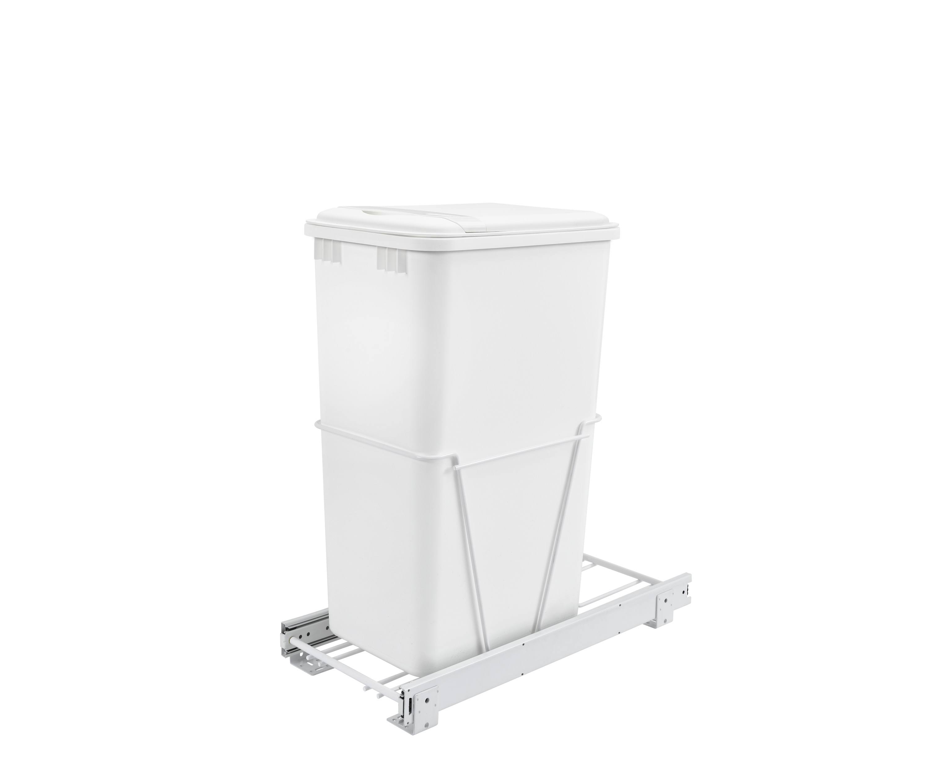 Rev-A-Shelf Plastic Pull Out Trash Can, White