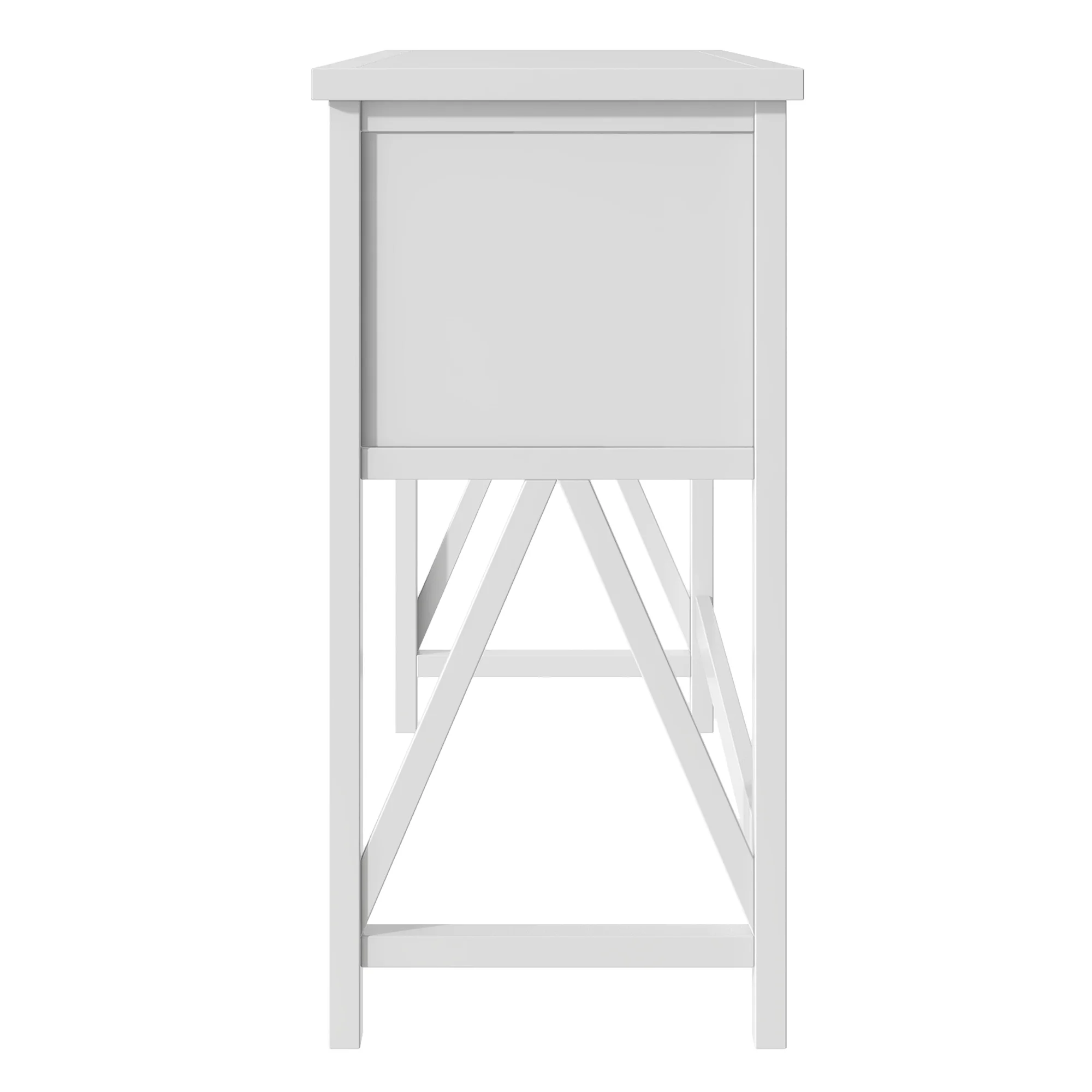 60" Dining Table Set for 3, Farmhouse Counter Height 4-Piece Dining Table Set, Console Kitchen Table Set with 3 Stools for Small Places Home Bar Pub