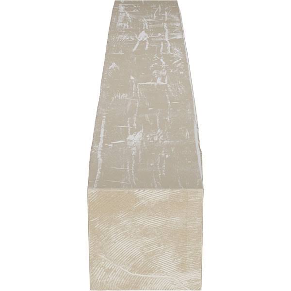 Ekena Millwork MANUHH06X10X84WH 6x22H x 10x22D x 84x22W Hand Hewn Faux Wood Fireplace Mantel, White Washed