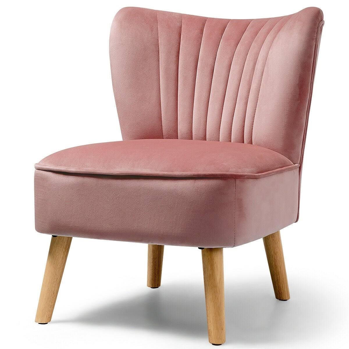 Armless Accent Chair Modern Velvet Leisure Chair - Green