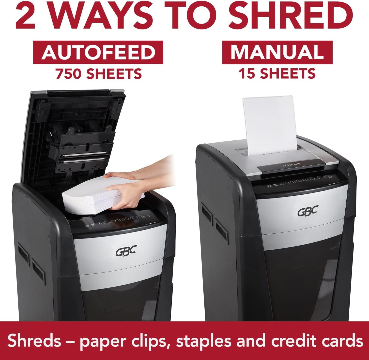 GBC Paper Shredder, Auto Feed+, 230 Sheet Capacity, Micro-Cut, Small Office Shredder, 230M (WSM1757607)