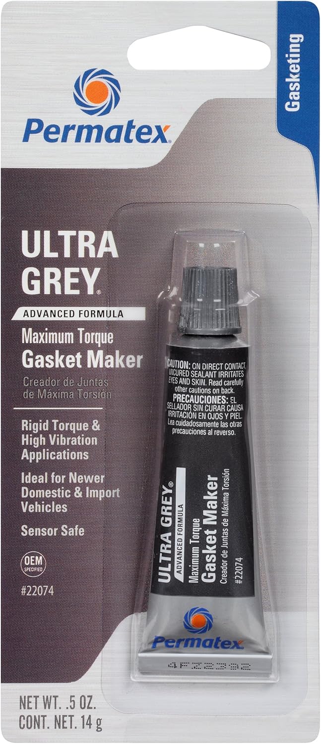 Permatex 82195-6PK Ultra Grey Rigid High-Torque RTV Silicone Gasket Maker - 13 oz., (Pack of 6)