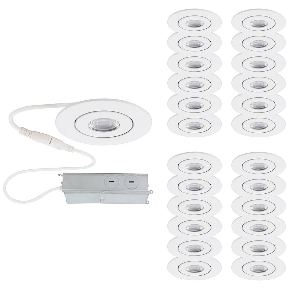 WAC Lighting R2ERAR-W930-24 Pack of (24) Lotos 2 inch LED Adjustable Canless Downlight - White