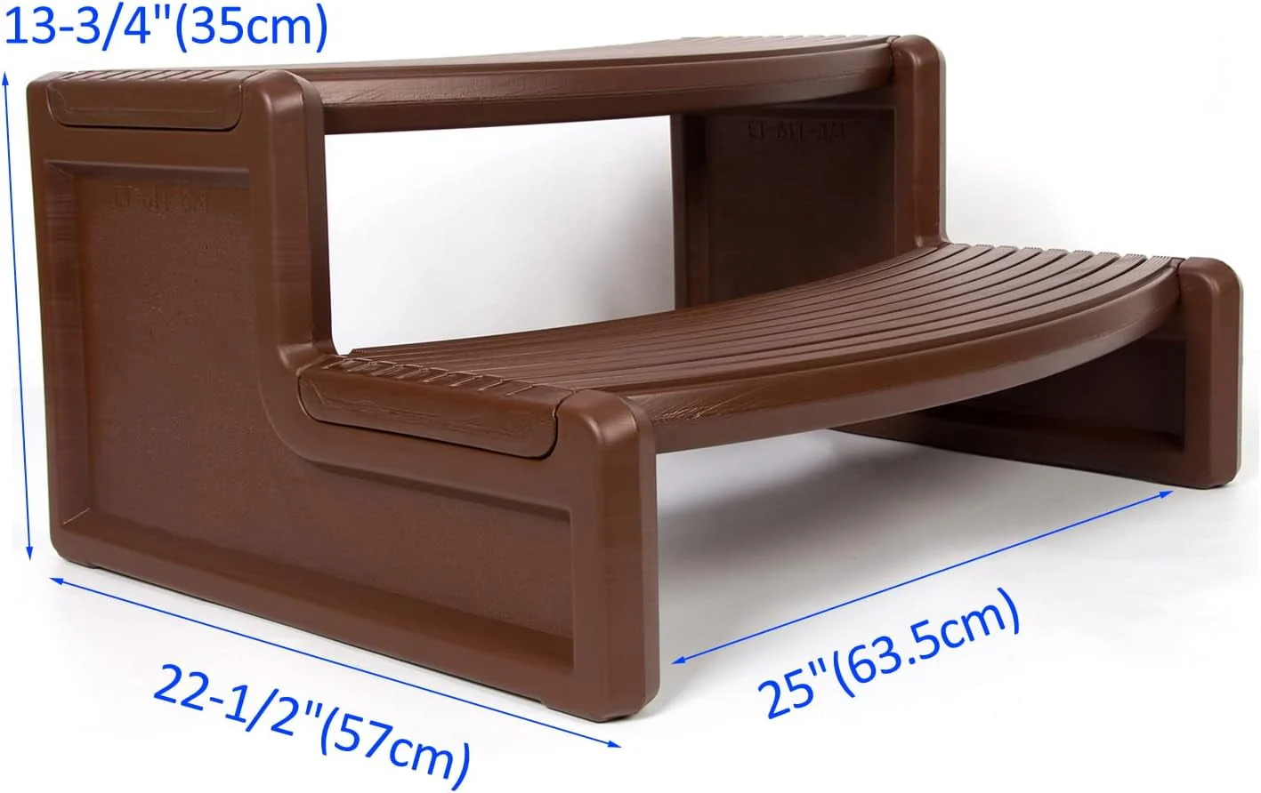 Kojem Spa Hot Tubs Step Plastic Multi Purpose Outdoor Non Slip Portable Stairs for Round / Straight Sided Handi-Step Spa Pool Ladders Espresso
