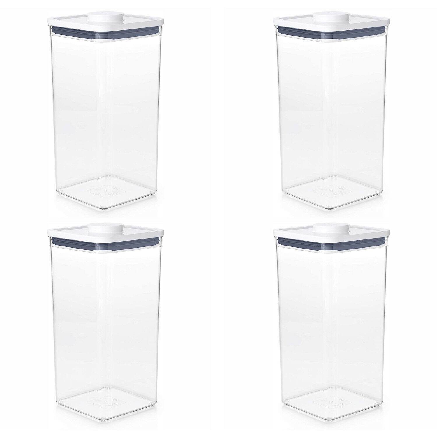 OXO Good Grips Airtight 6 Quart Bulk Food Storage Pop Container, Clear (4 Pack)