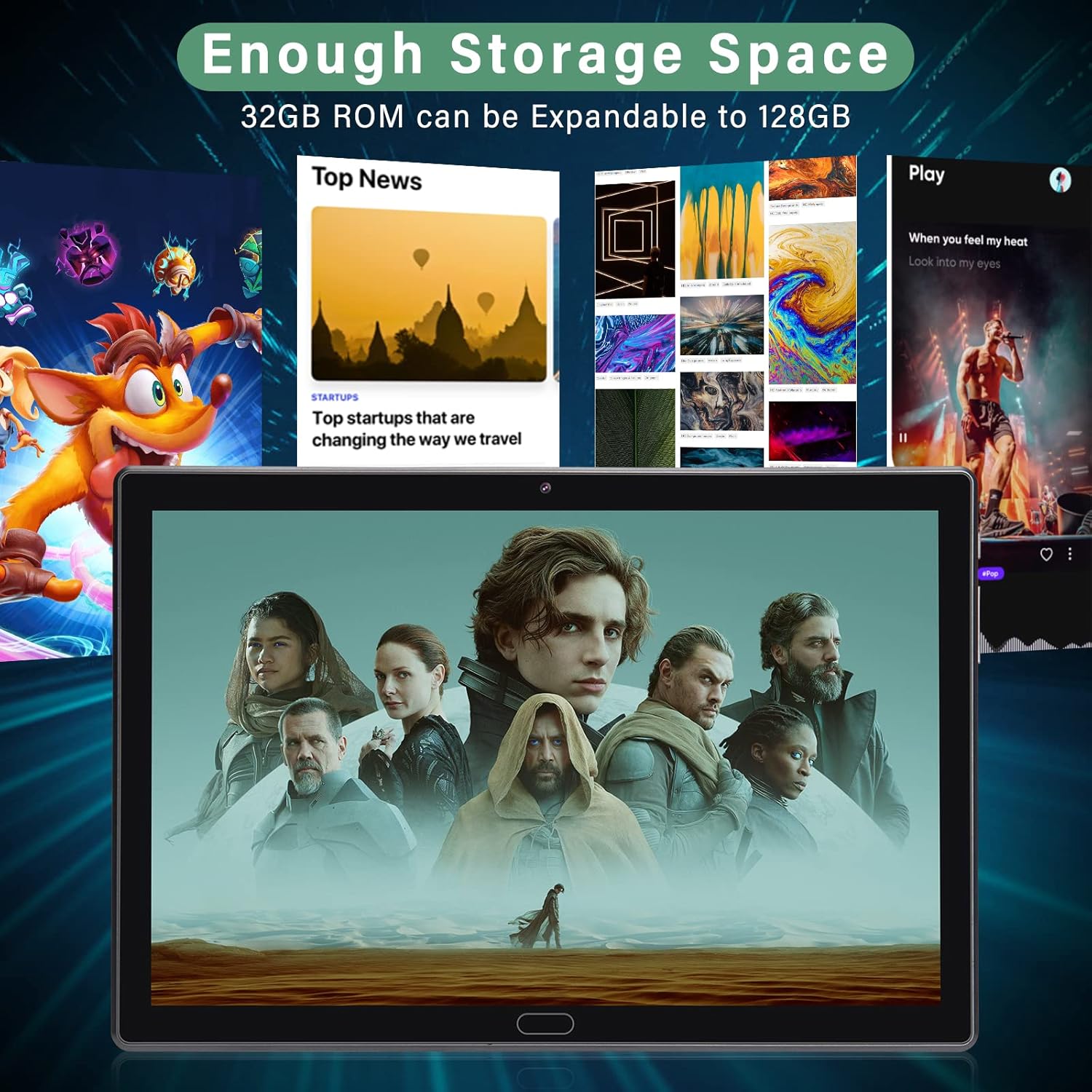 Tablet 10 inch, Android 10, 1.6Ghz Processor, 2GB RAM, 32GB Storage, IPS HD Display with Dual Cameras, Bluetooth, Wi-Fi