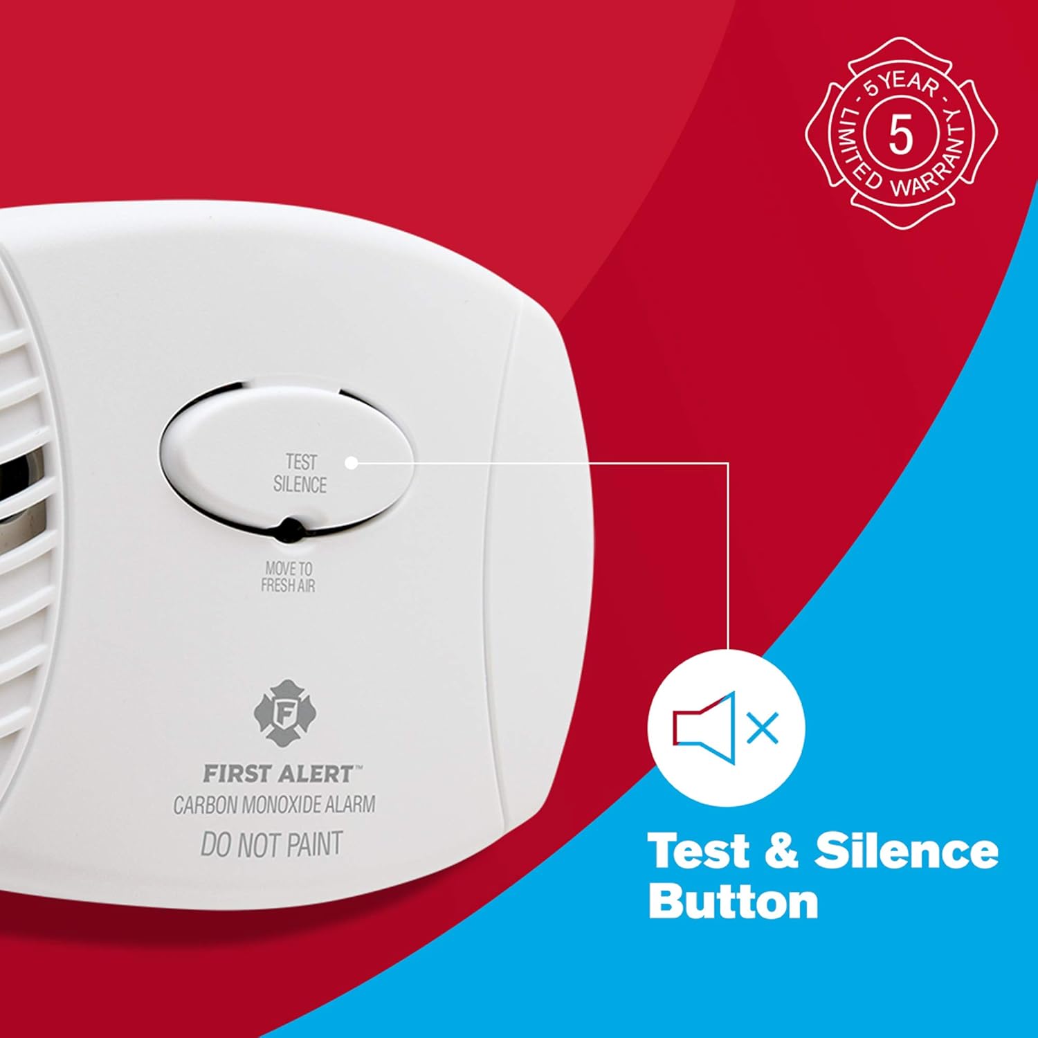 FIRST ALERT CO400-3 Carbon Monoxide Detector, Battery Operated, White , 3-Pack -CO400-3