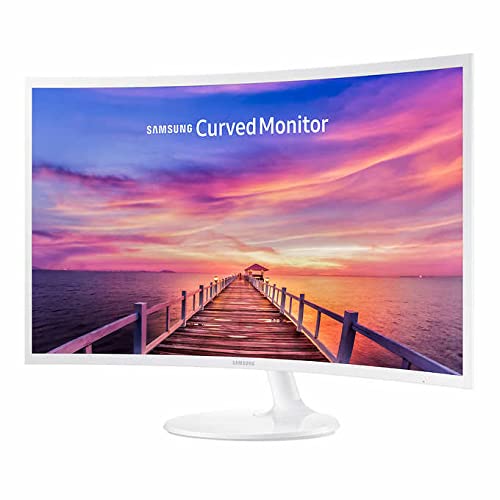 Samsung Gaming Curved Monitor for Business 27inch 1080p LED Widescreen AMD FreeSync 60Hz Refresh Rate 4ms 3000:1 Contrast Ratio Anti-Glare VGA D-Sub DisplayPort White, HDMI Cable