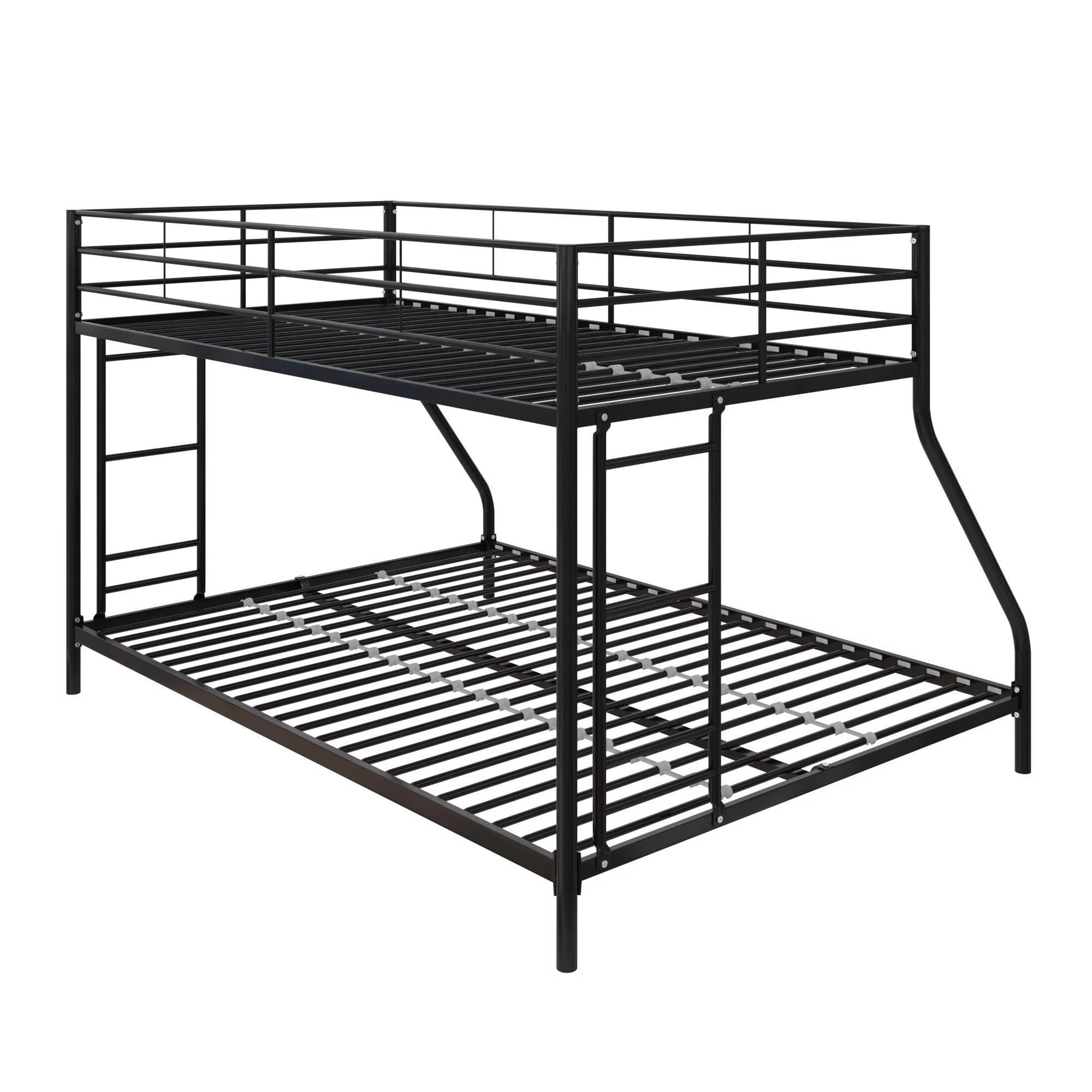 Mainstays Small Space Junior Twin over Full Low Profile Metal Bunk Bed, Black
