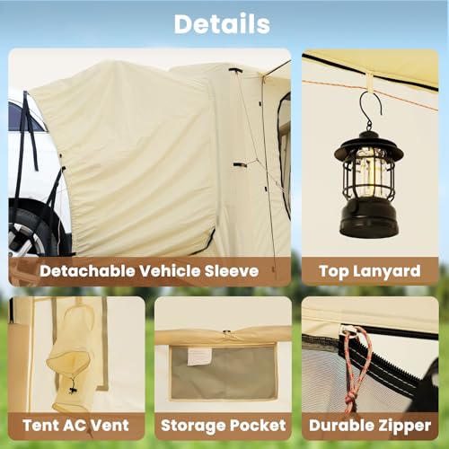 Inflatable Tents for Camping, Blow Up Tent with Hand Pump, Easy Setup Inflatable Hot Tent with Stove Jack, Waterproof Oxford Air Glamping Tents for Camping Adult 4-6 Person