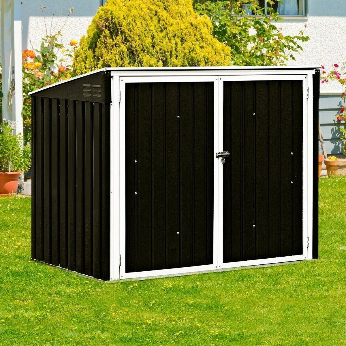 Costway Horizontal Storage Shed 68 Cubic Feet for Garbage Cans