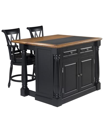 Monarch Black/Distressed Oak Kitchen Island by Home Styles