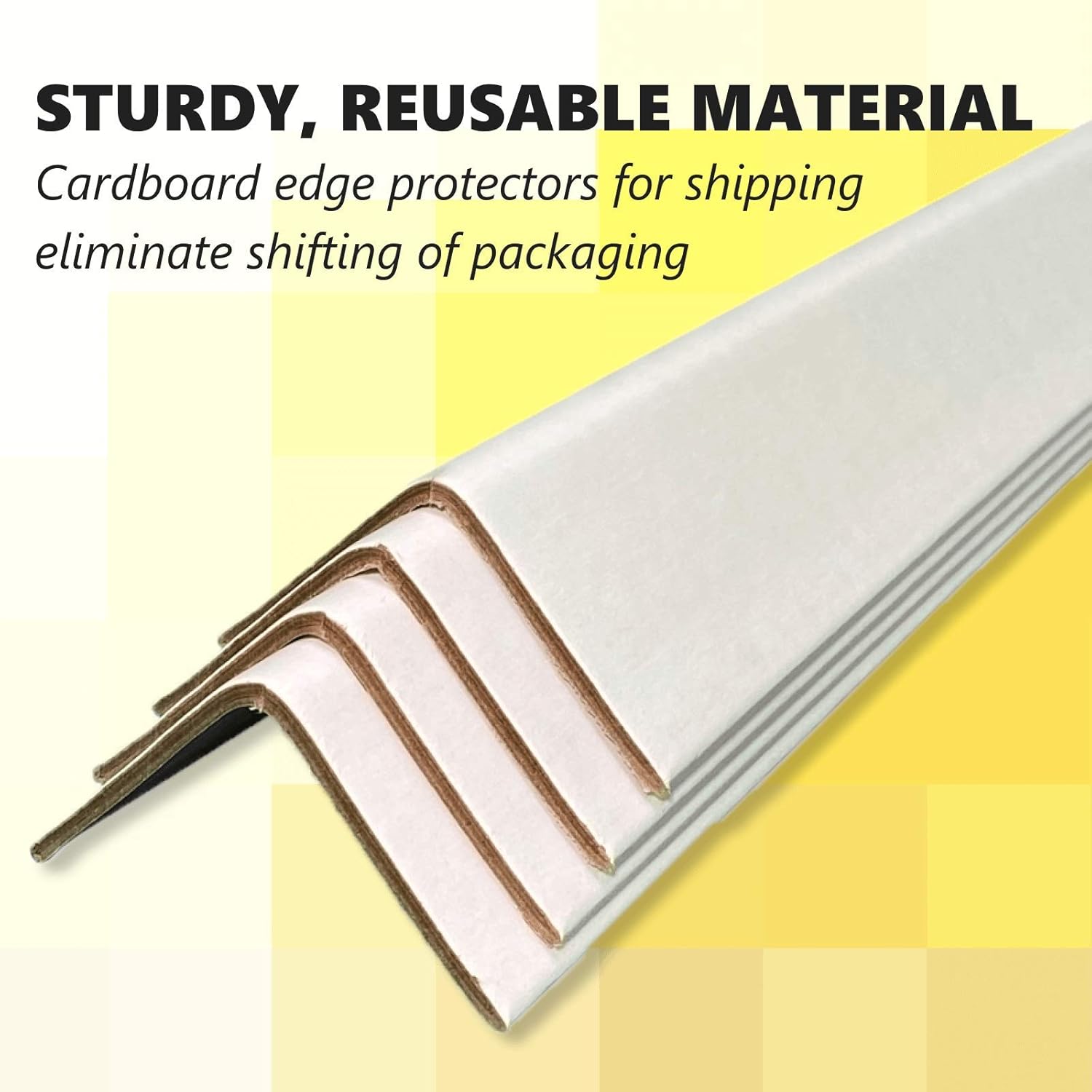 IDL Packaging Cardboard Edge Protector 2” X 2” X 36”, Pack of 50 – White Kraft Cardboard Corner Protectors for Shipping – V-Board Reinforced Pallet Edge Protector – Eliminates Shifting of Packaging Pack of 2