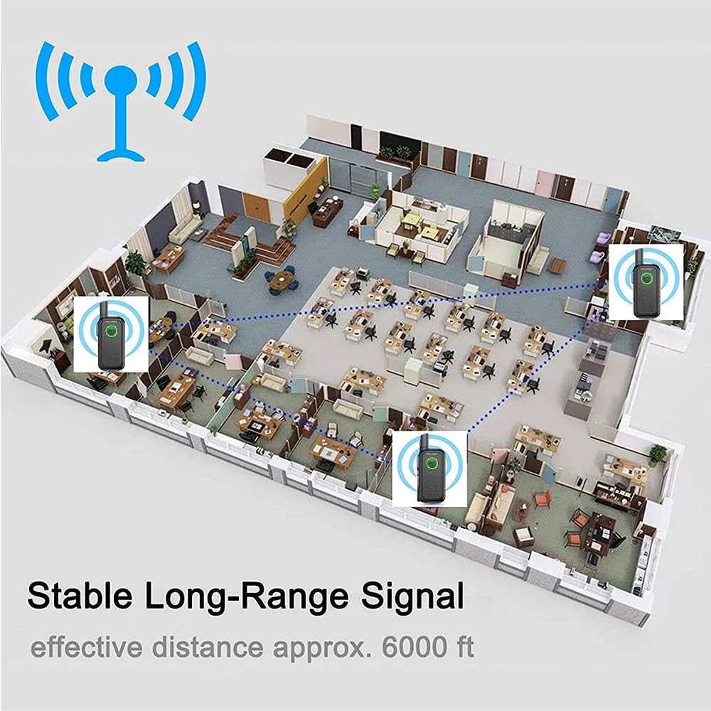 Chunhee Wireless Intercom System for Elderly/Kids, Home Intercom System Room to Room Communication, 1.5 Miles Long Range 16 Channel Intercom System for Office/Camping/Hiking/Vacation (2 Pack)