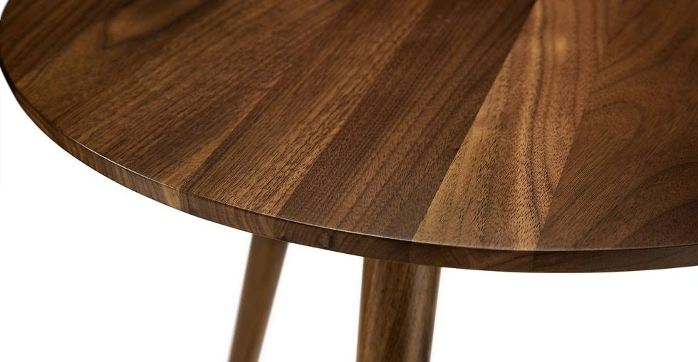 Round End Table in Solid Wood - Walnut | Article Amoeba Modern Furniture