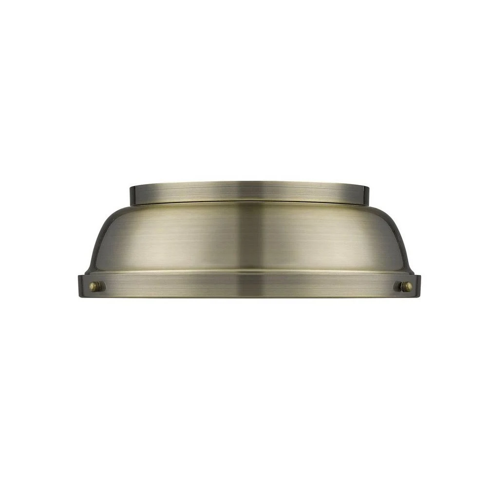 Golden Lighting 3602-14 AB-PW Duncan Flush Mount Aged Brass