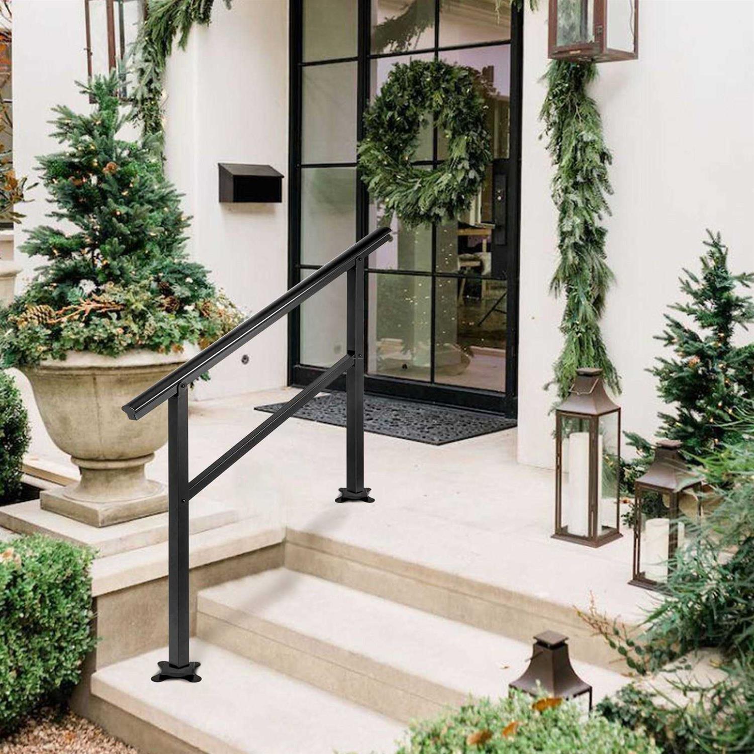 VEVOR Handrail Outdoor Stairs 47.6 X 35.2 Inch Outdoor Handrail Outdoor Stair Railing Adjustable from 0 to 30 Degrees Handrail - Shop Hardware Tools Online Store