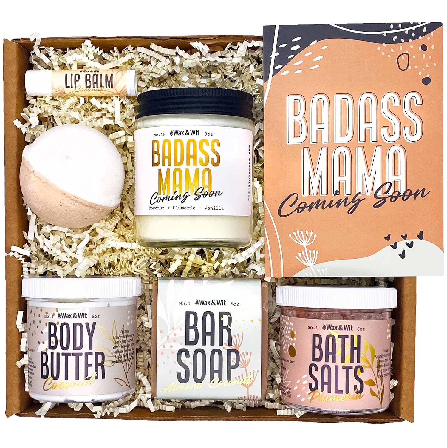 Spa Gifts for Women - New Mom Pampering Gifts, New Mom Care Package, Pregnancy Care Package - 7 PC Pregnant Mom Gift