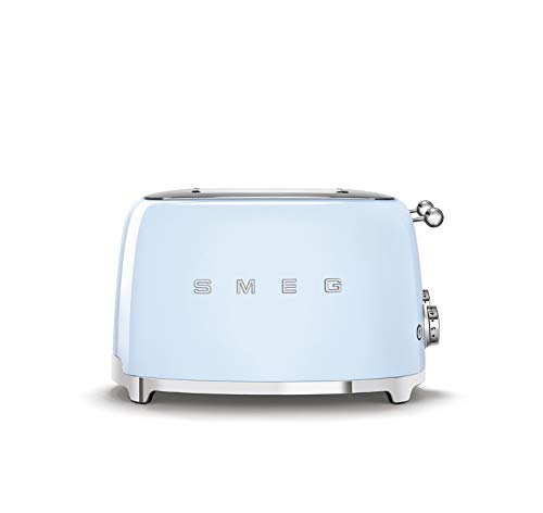 Smeg 50s Retro 4-Slot Toaster TSF03 Bundle with Bamboo Tongs