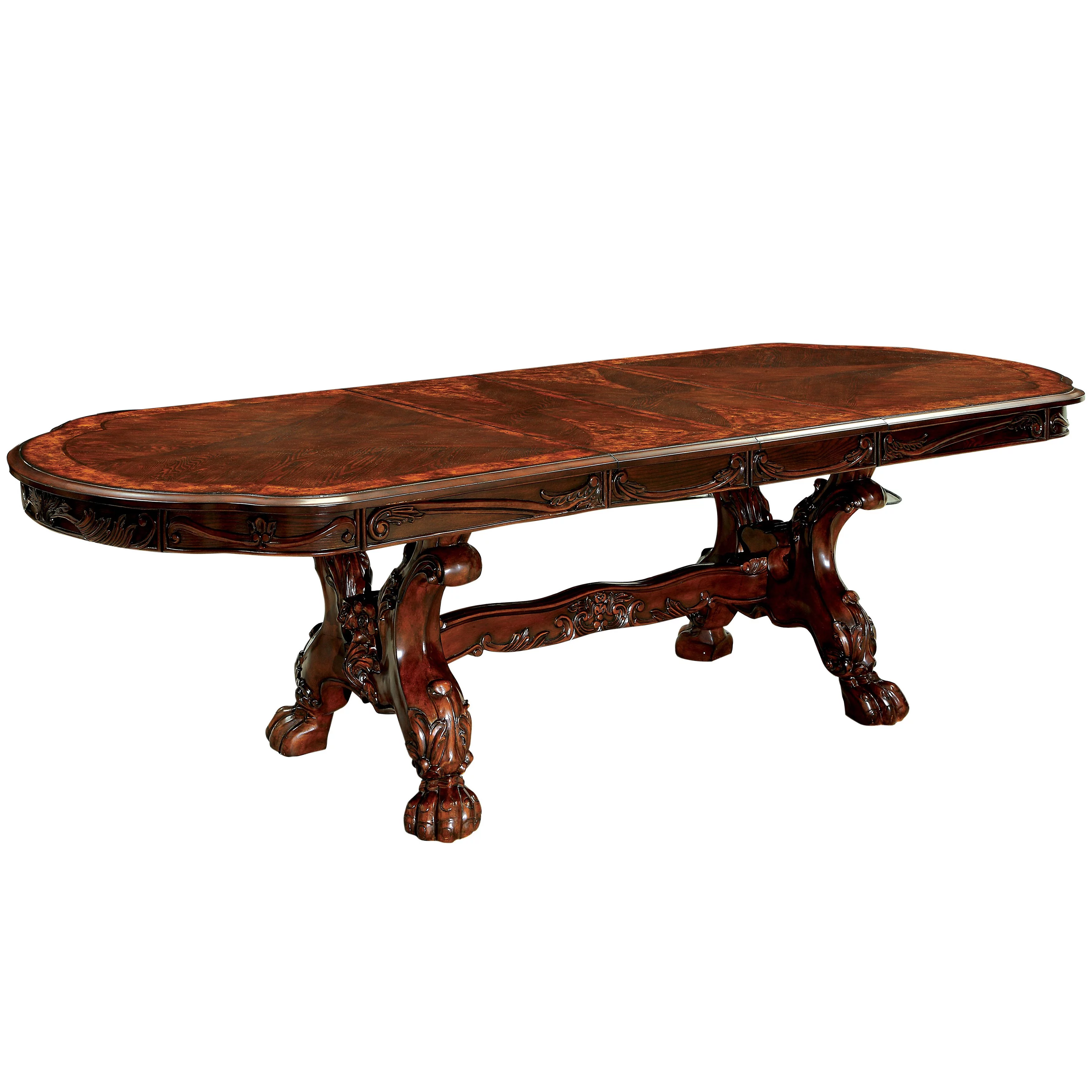 Furniture of America Rutherford Traditional Cherry Solid Wood 7-Piece Dining Table Set by
