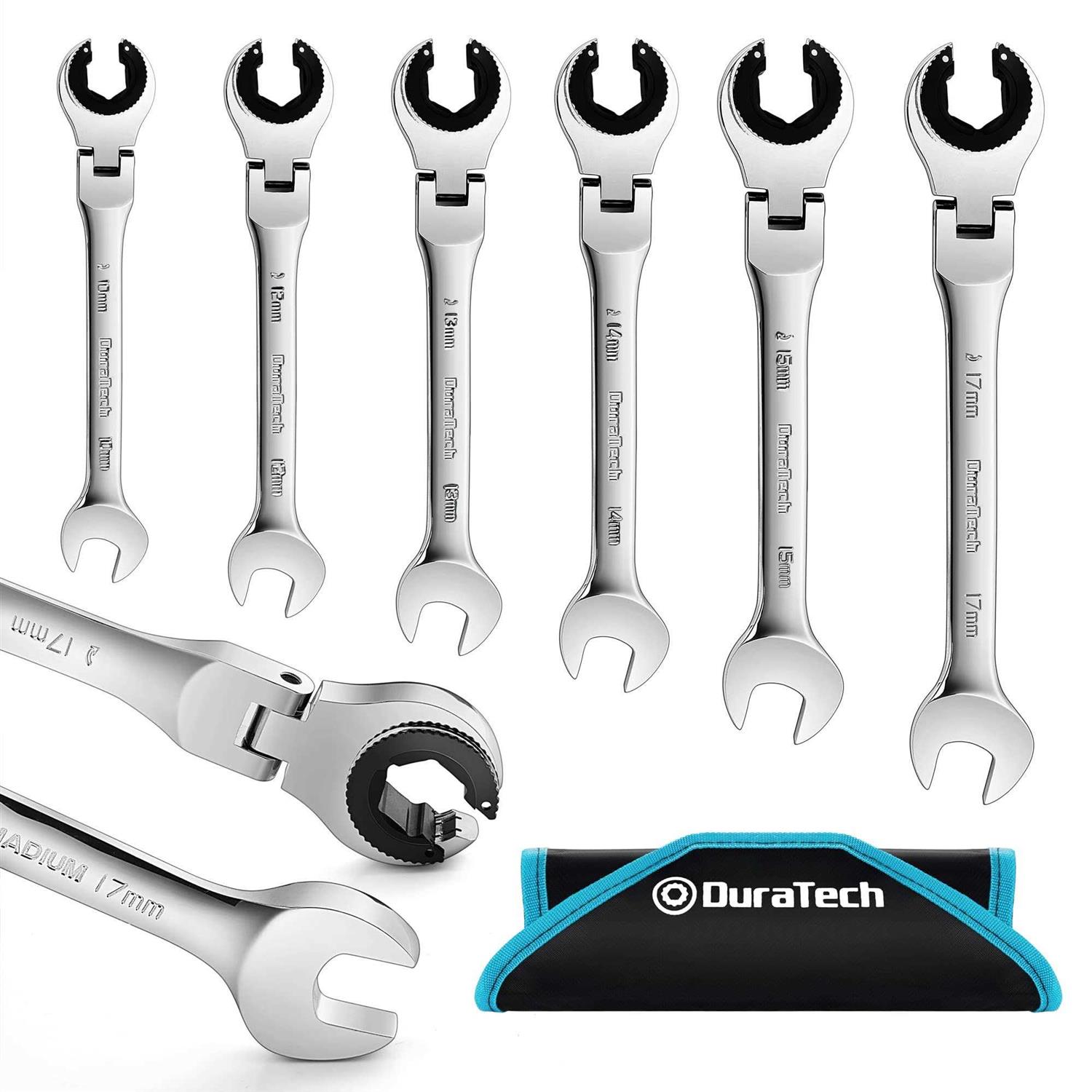 DURATECH 6-Piece Ratcheting Wrench Set with Open Flex-head Metric Ratcheting Tubing Wrench Set - Shop Hardware Tools Online Store