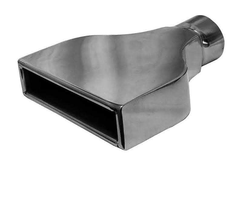 JST027E2 2.5x22 Black Chrome Rectangle Camaro Exhaust Tip 2 1/2x22 Inlet / 10x22 Long