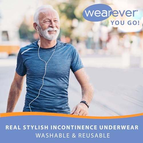 Wearever Men’s Incontinence Boxer Briefs for Bladder Control with Regular Absorbency - Reusable & Washable Leak Proof Underwear for Men (Pack of 6) (Assorted) (L) (Waist 38-40)