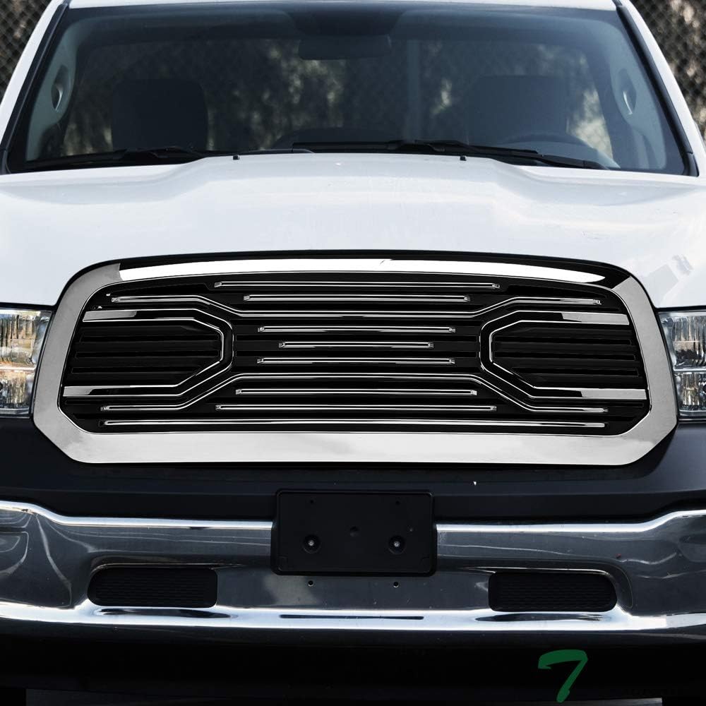 TLAPS 7422437799709 For Ram 1500 2013-2018 / Classic 2019-2022 Chrome Big Horn Style Horizontal Front Grille