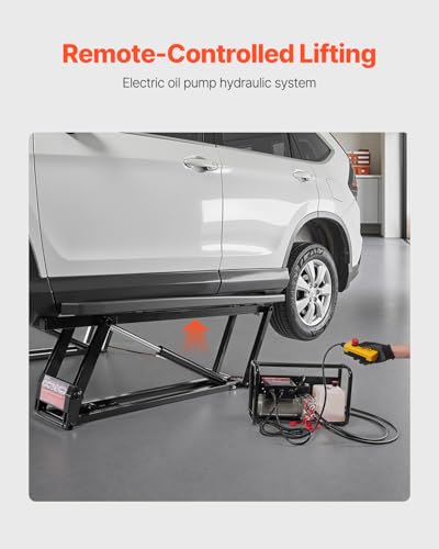 VEVOR Car Lift, 7000 lbs Capacity Car Lifts for Home Garage, 3-Level Adjustable with 29.4" Lift Height & Remote Control, Auto Lock Portable Car Lift with 4 Rubber Pads & 4 Lifting Columns