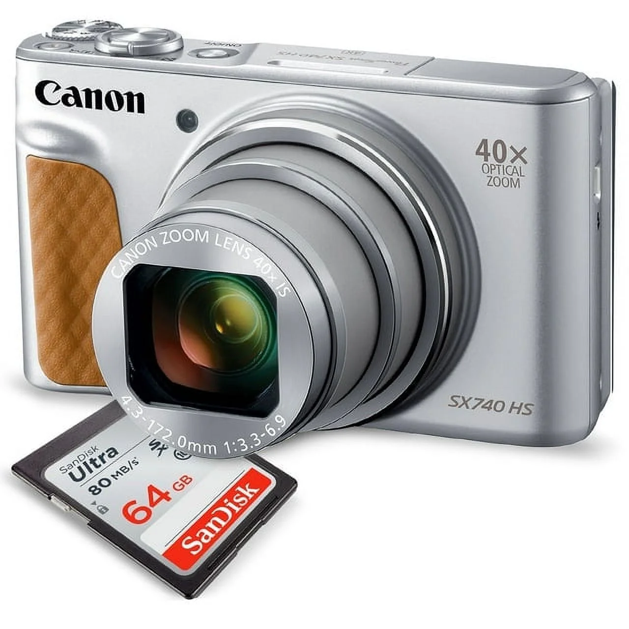 Canon PowerShot SX740 HS Digital Camera (Silver) with 64GB Card - Curated Treasures Market