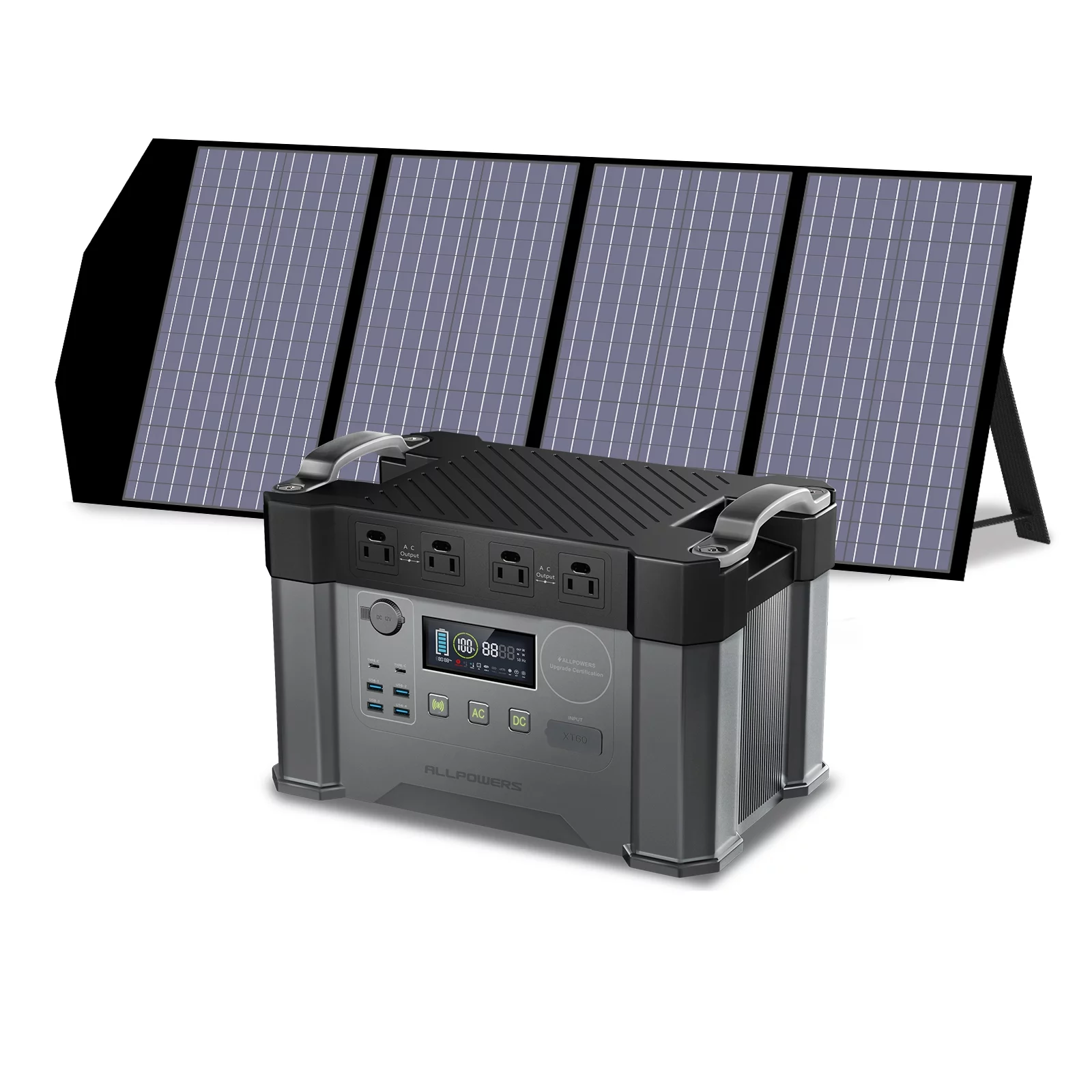 ALLPOWERS S2000 Portable Solar Generator Kit, 140W Foldable Solar Panel with 2000 Watt 1500Wh Portable Power Station, Portable Solar Charger for Camping, Home Backup, RV, [Shipping Separately]