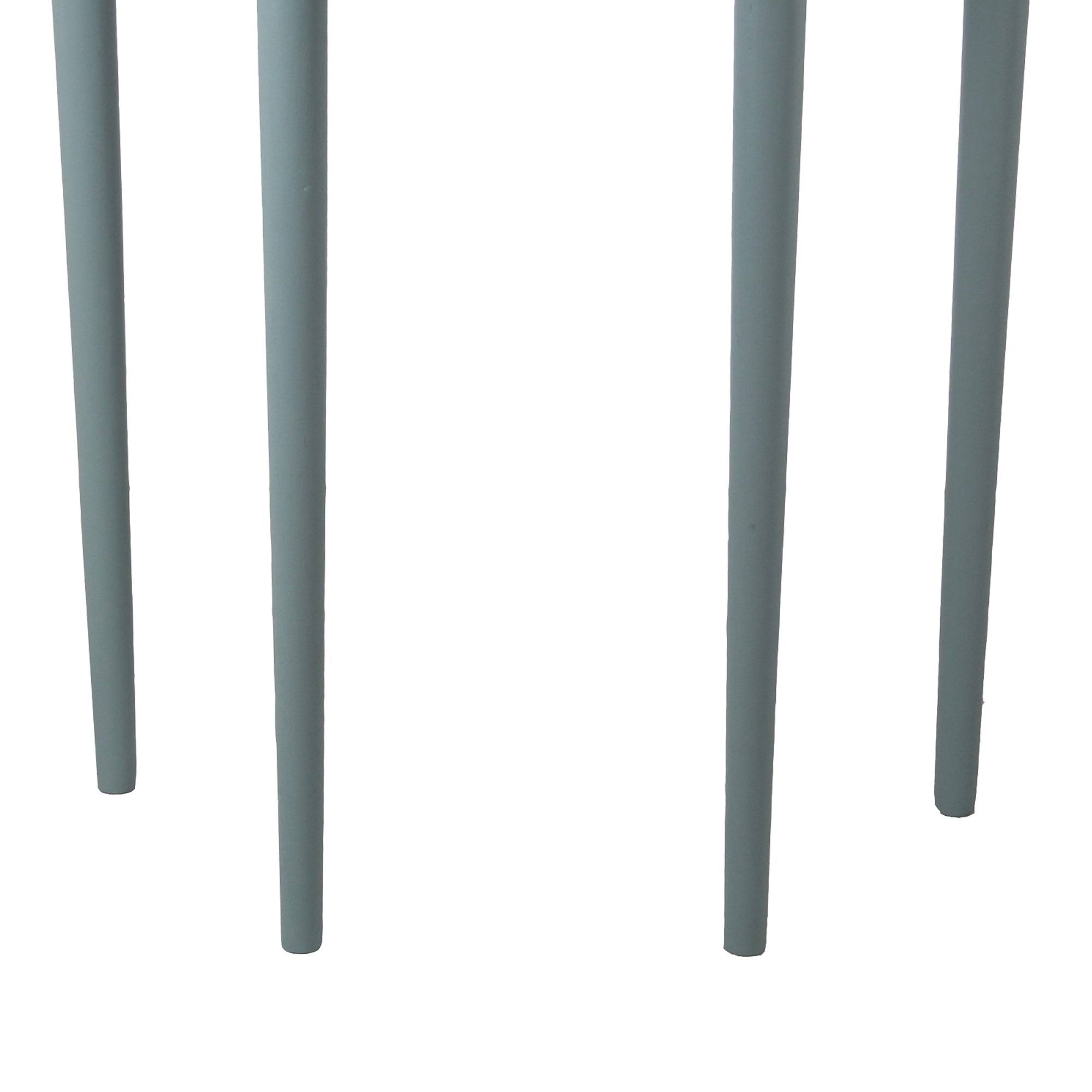 1 Drawer Half Moon Console Table with Round Legs, Small - Sage Blue