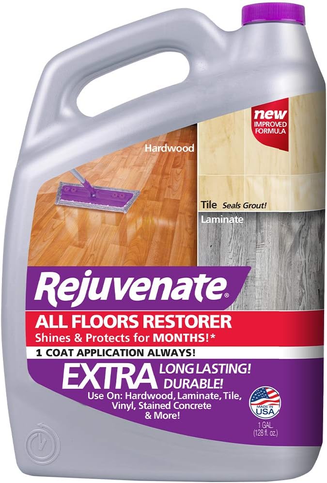 Rejuvenate All Floors Restorer and Polish Fills in Scratches Protects & Restores Shine No Sanding Required (128 oz) Pack of 2