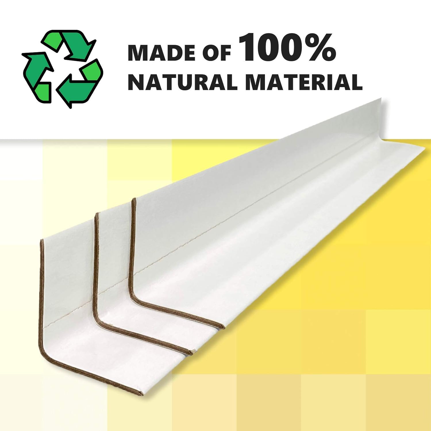 IDL Packaging Cardboard Edge Protector 2” X 2” X 36”, Pack of 50 – White Kraft Cardboard Corner Protectors for Shipping – V-Board Reinforced Pallet Edge Protector – Eliminates Shifting of Packaging Pack of 2
