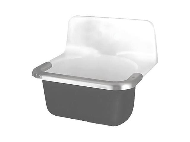 American Standard 7695000.020 Wall Mount, 2 Hole, White/Black, Utility Sink, Size: 16