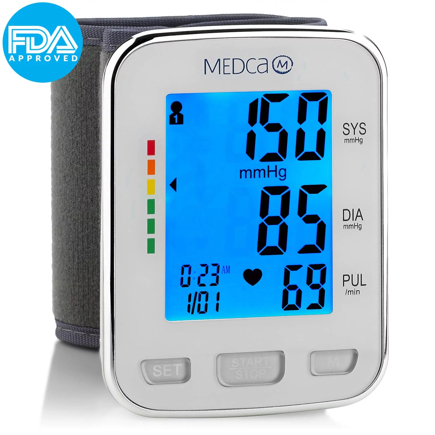 Blood Pressure Cuff Wrist with Monitor and Portable Fully Automatic BP Machine Band by MEDca - Curated Treasures Market