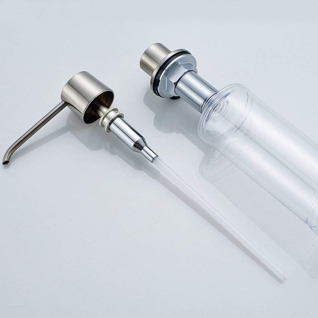 Fapully Commercial Kitchen Faucet Pull Down Sprayer with Soap Dispenser Brushed Nickel