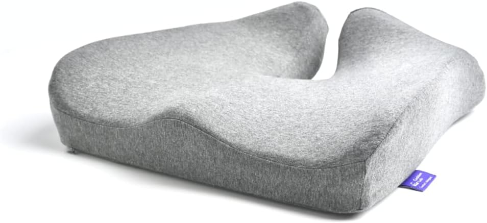 Cushion Lab Patented Pressure Relief Seat Cushion for Long Sitting Hours on Office & Home Chair - Extra-Dense Memory Foam for Soft Support. Car & Chair Pad for Hip, Tailbone, Coccyx, Sciatica - Black