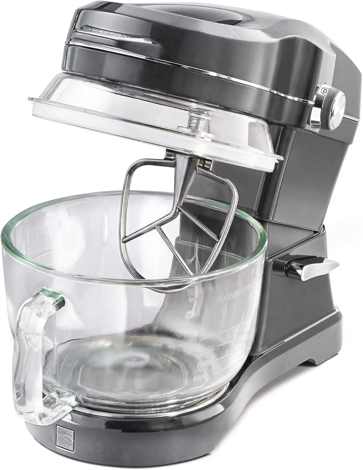 Kenmore Elite Ovation 49090 Exclusive Pour-In Top, 5-Qt. Tilt-Head Kitchen Stand Mixer, Metallic Silver
