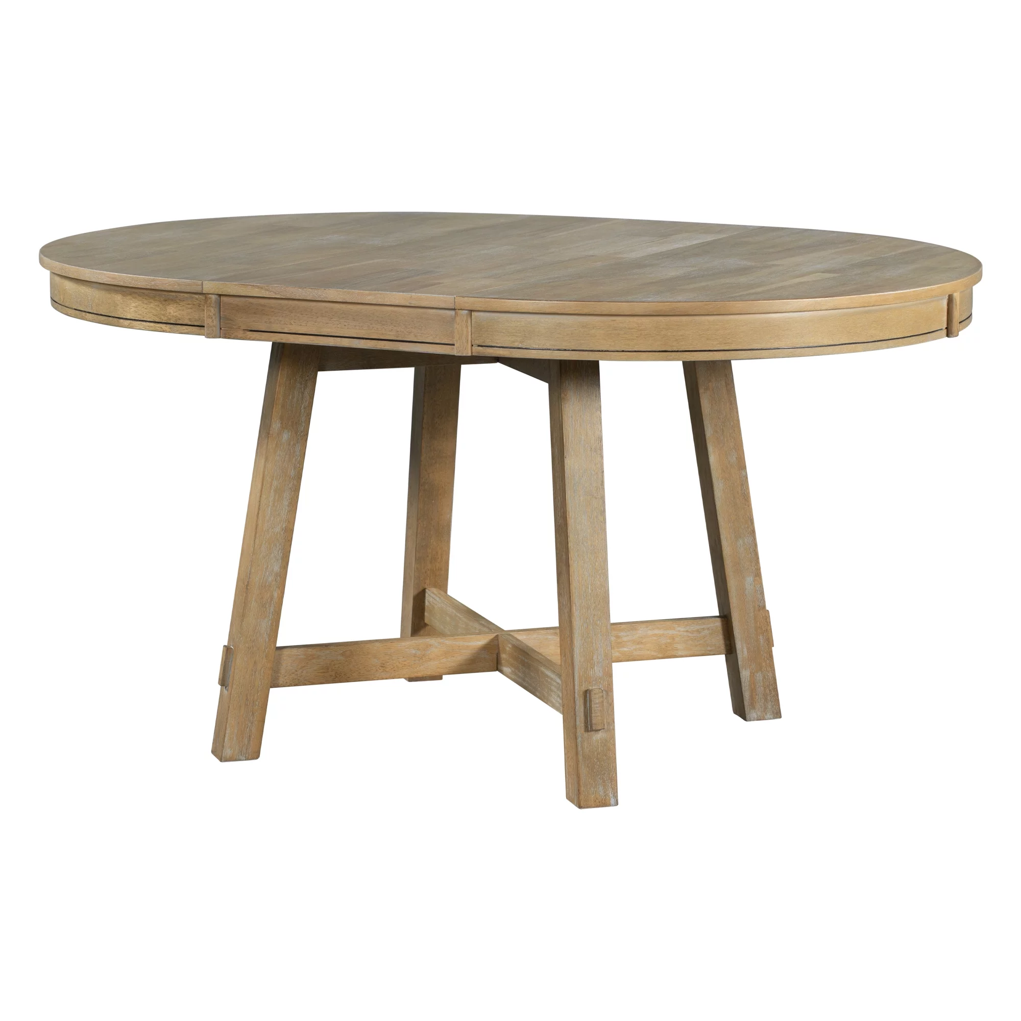 MAICOSY Farmhouse Round Extendable Dining Table 16" (Natural Wood Wash)