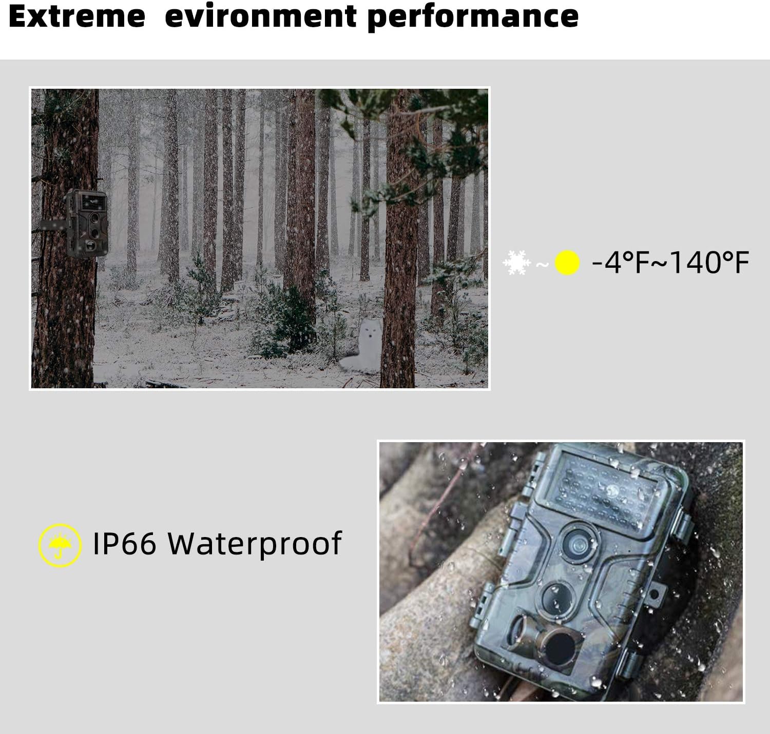 Professional Game & Deer Trail Camera with 100ft Night Vision 24MP Photo 1296P H.264 MP4 Video 0.1S Trigger Motion Activated Waterproof for Outdoor Wildlife Hunting & Home Security Surveillance