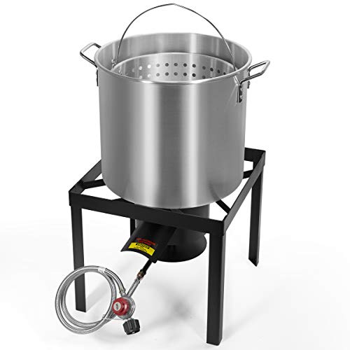 Barton All Purpose Turkey Deep Fryer High Pressure Burner Boiler Roaster Clam Bake Crawfish Pot Boiling Lid Seafood Cajun Gas Stove Burner Stand Injector
