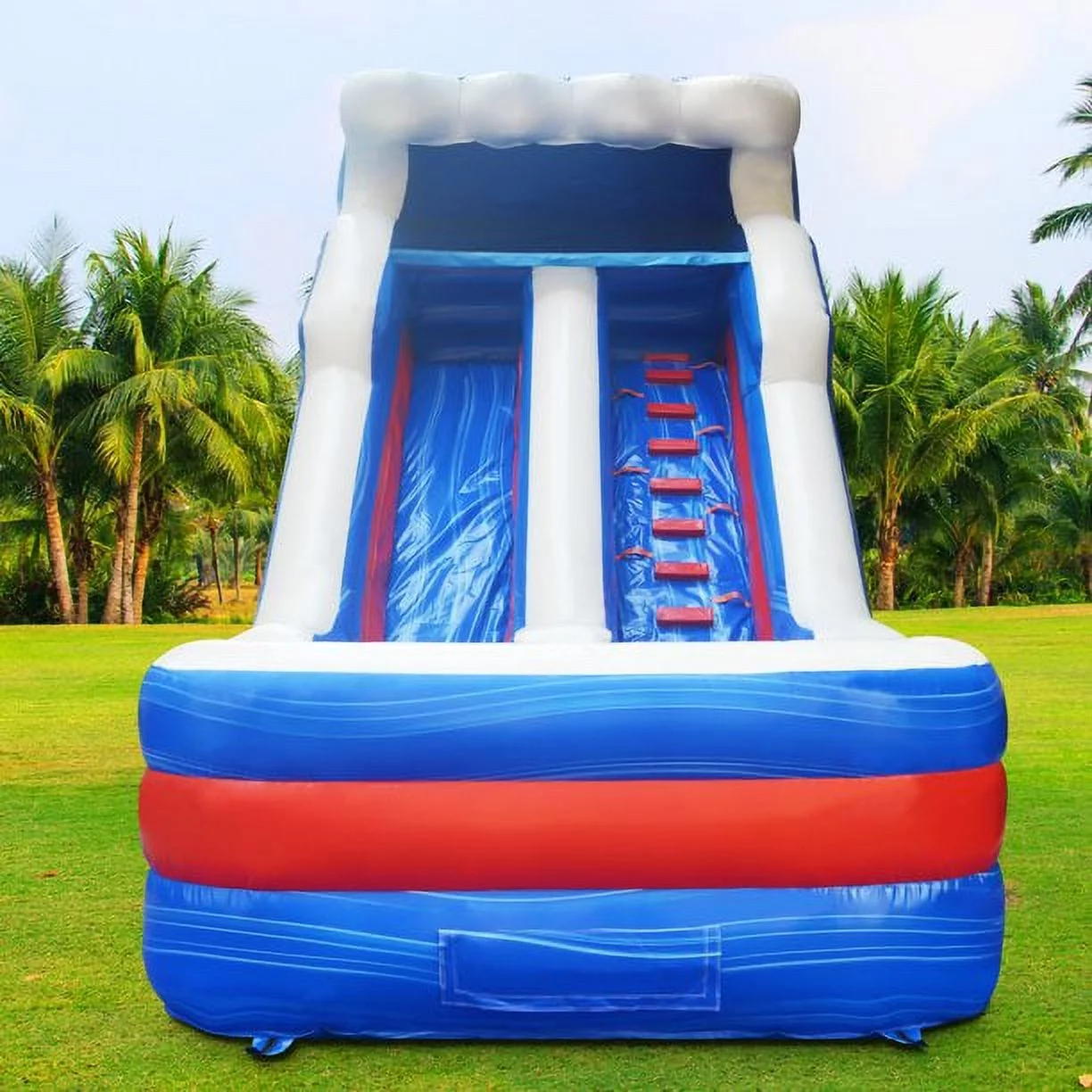 GOOSH 16 ft x 26 ft Commercial Grade Kid  Inflatable Water Slide with Blower, Giant Blow Up Outdoor Water Slide with Splash Pool, Big Water Slide Inflatable for Lake Backyard Outdoor Fun