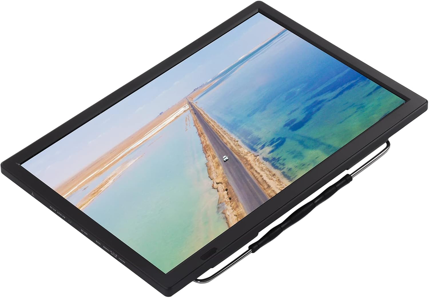 Portable Digital TV, 15.4 inch Rechargeable LED TV with High Sensitivity Tuner for Car and Outdoor, Supports 1080p Video, MV, MOW, AVI, W, MP4, FIV