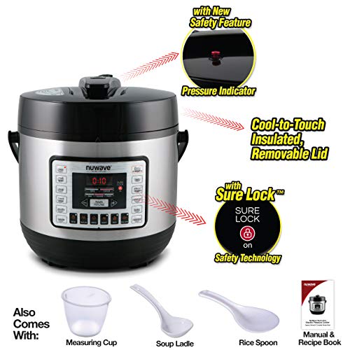 Nuwave Duet Air Fryer, Electric Pressure Cooker & Grill Combo, 540 IN 1 Multicooker