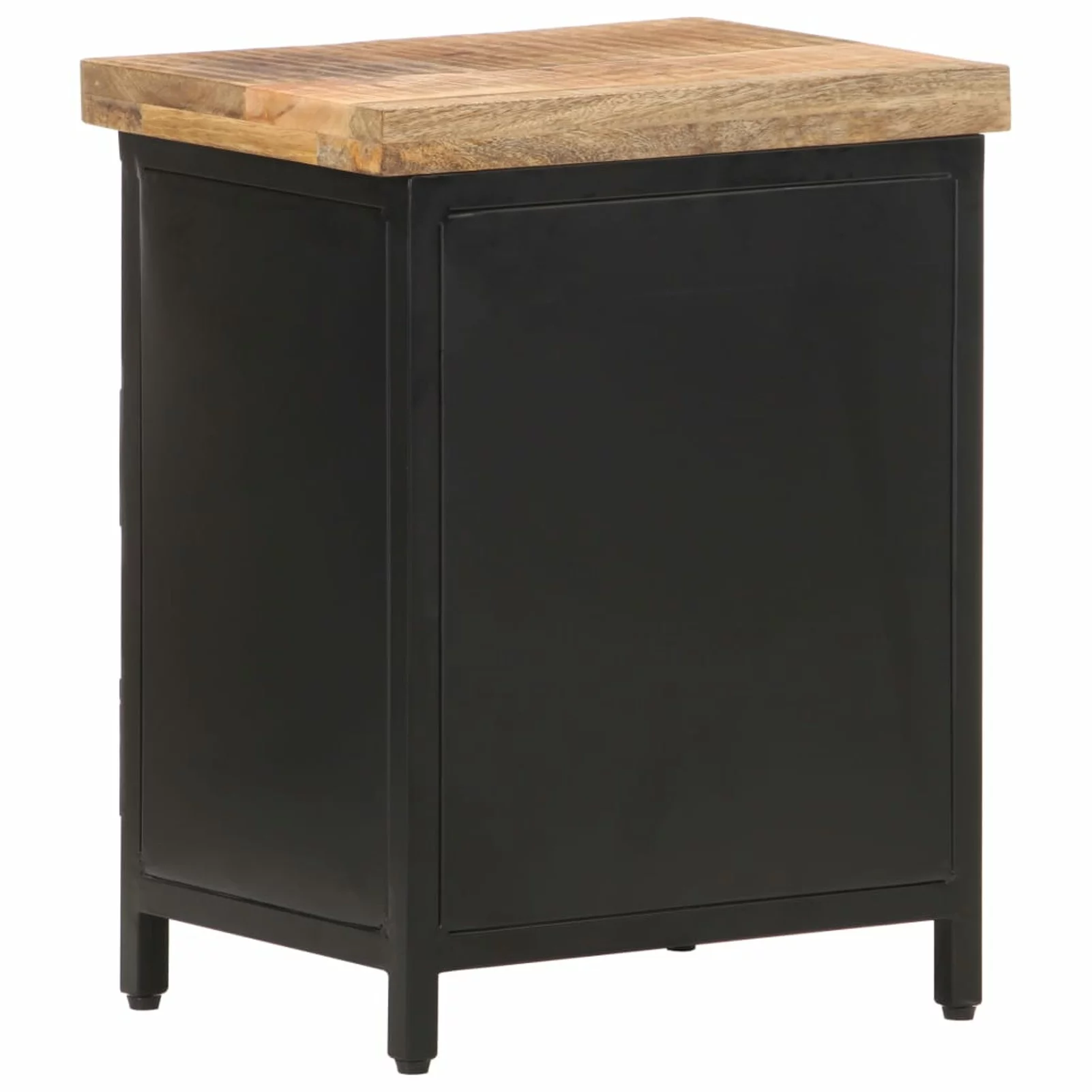 Anself Bedside Cabinet with Storage Drawer Mango Wood Nightstand Sofa and Couch End Side Table Iron Frame for Bedroom, Living Room, Home Furniture Decor 15.7 x 11.8 x 20.5 Inches (W x D x H)