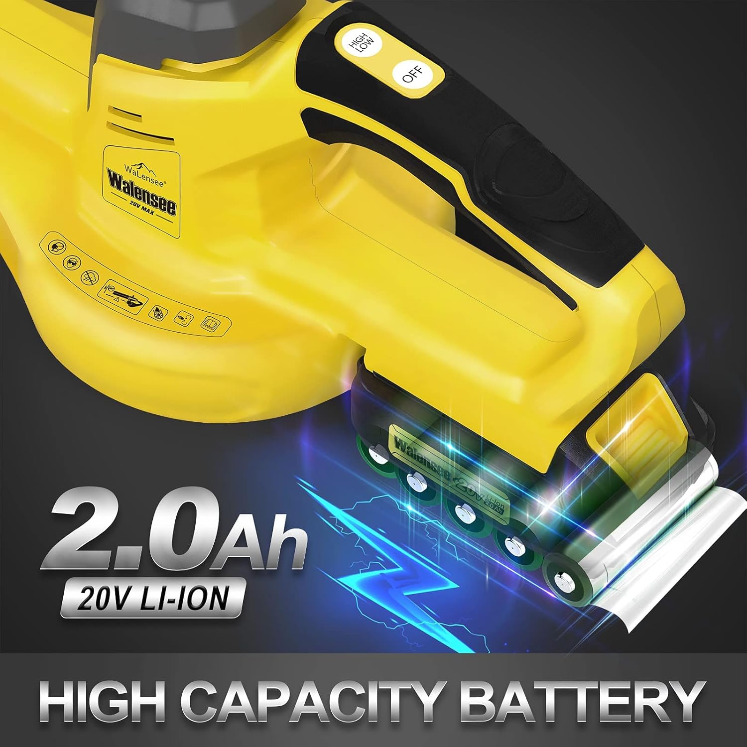 Leaf Blower - 20V Cordless Leaf Blower with Lithium Battery & Fast Charger Included, Electric Leaf Sweeper for Lawn Clean, Lightweight Garden Power Tool for Grass Clipping, Patio, Garage, Driveway Pack of 2