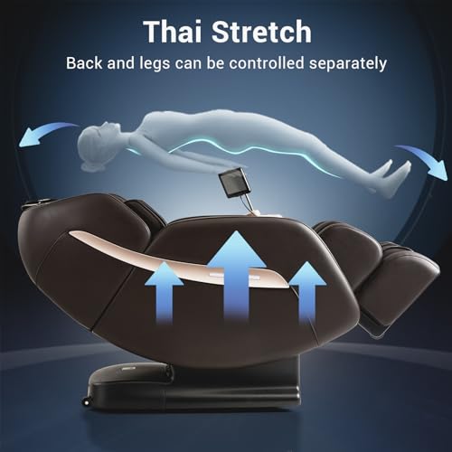 MYNTA Massage Chair Full Body, Zero Gravity SL Track Shiatsu Massage Recliner Chair with Heat, M1612 Expresso